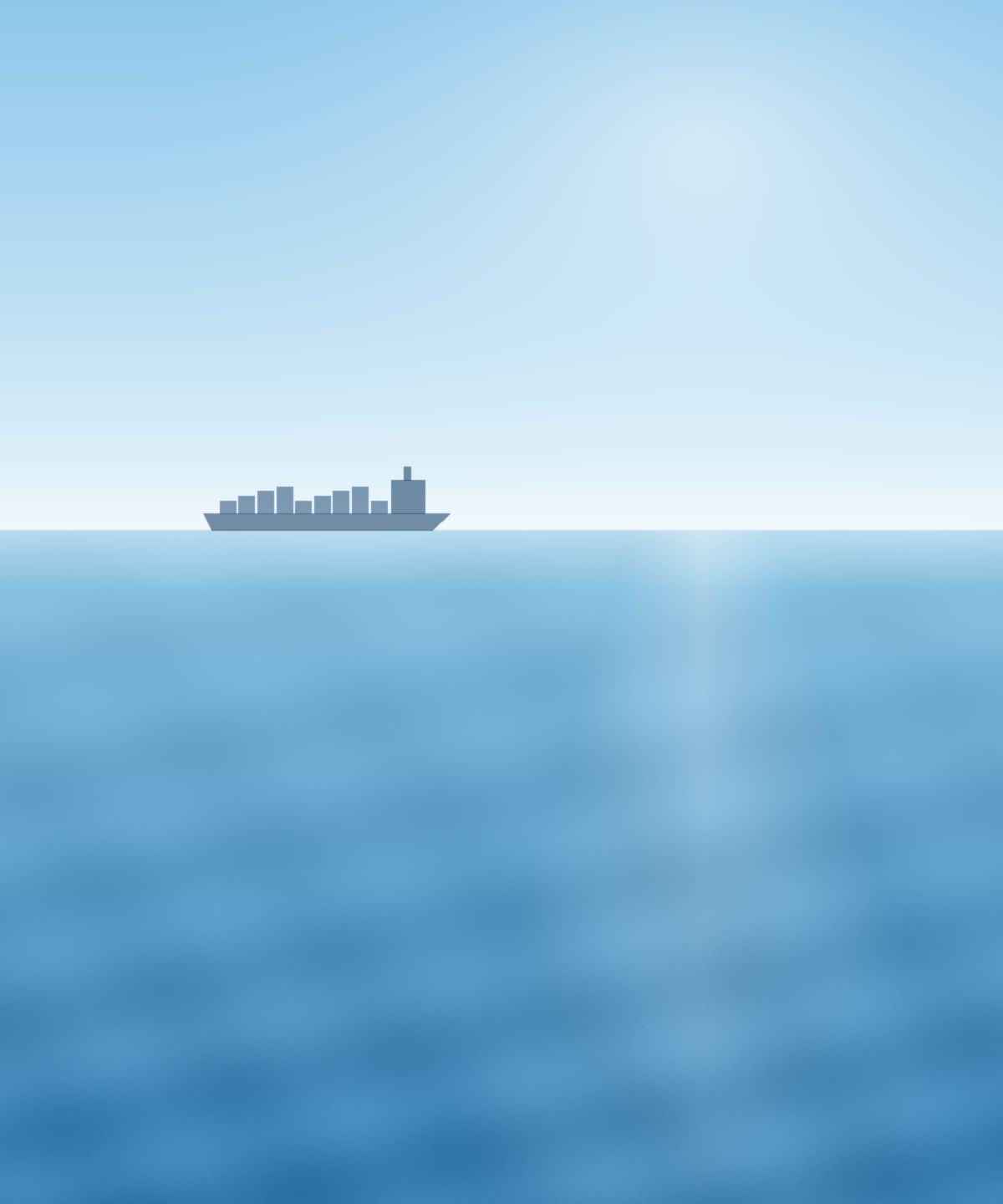 Vessel on the horizon at sea